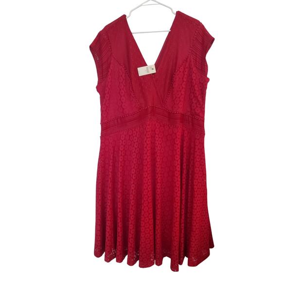 Lane‎ Bryant Dark Pink Lace Dress Women Size 22 NWT - Picture 1 of 4